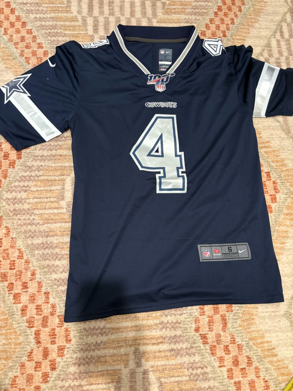 Nike Dallas Cowboys #4 Dak Prescott Navy Men's Football Jersey